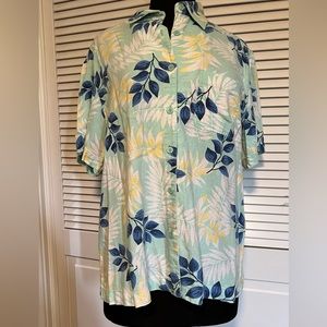 Vintage floral shirt Hawaiian floral style linen blend size 1X Erika Woman